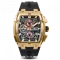 Zlaté pánské hodinky Ralph Christian s gumovým páskem The Polaris Chrono - Gold / Obsidian Black 42,5MM
