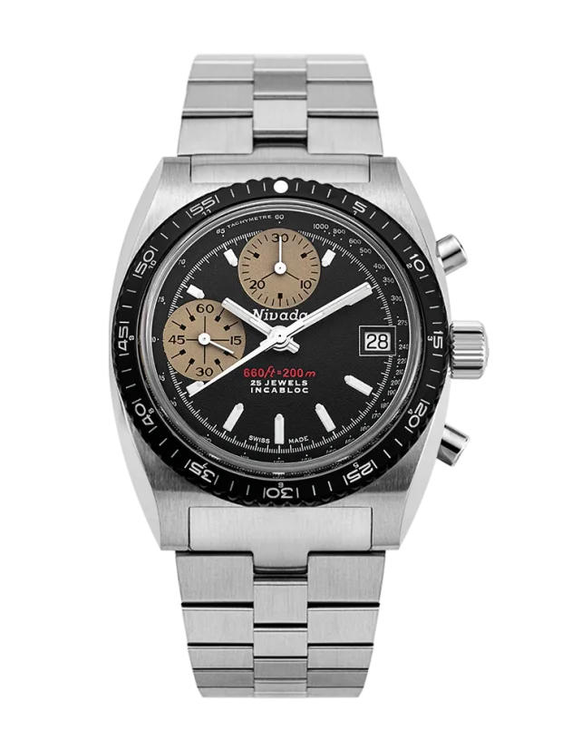 Relógio Nivada Grenchen prata para homem com bracelete em aço CHRONOSPORT 38MM Automatic