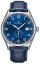Męski srebrny zegarek Delbana Watches ze skórzanym paskiem Fiorentino Silver / Blue 42MM