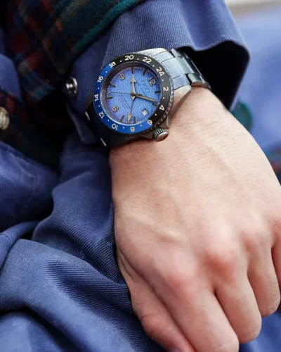 Montre Out Of Order Watches pour homme de couleur argent avec bracelet en acier Trecento Blue 40MM Automatic