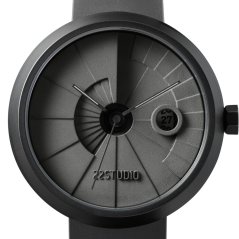 Men's black 22Designstudio Watches with rubber strap 4D Concrete Shadow 44MM