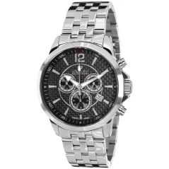 Srebrny męski zegarek Ludwika XVI ze stalowym paskiem Athos 801 - Silver 43MM