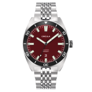 Zilverkleurig herenhorloge van Circula Watches met stalen band AquaSport II - Red 40MM Automatic