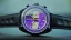 Reloj Straton Watches plata con correa de cuero Syncro Purple 44MM