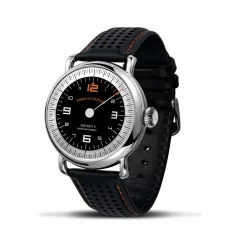 Zilveren herenhorloge van Ferro & Company met leren band Distinct 3 Petrol 42MM