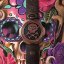 Złoty zegarek męski Mondia ze skórzanym paskiem Tambooro Bullet Dirty Bronze Red 48MM Limited Edition