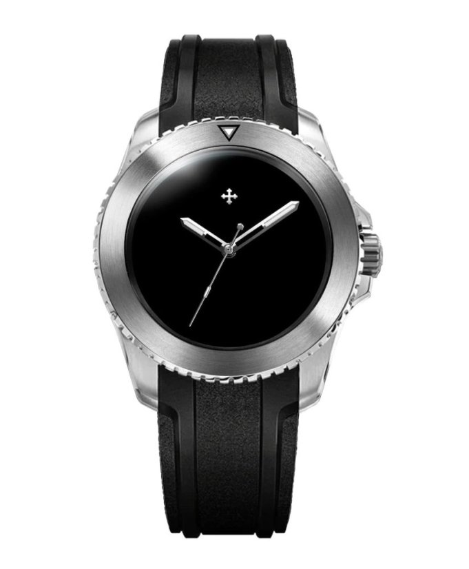 Stříbrné pánské hodinky Venezianico s gumovým páskem Nereide Ultrablack 3921510 Rubber Band 42MM Automatic