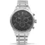 Reloj de plata Luis XVI para hombre con correa de acero Danton - Silver / Black 44MM