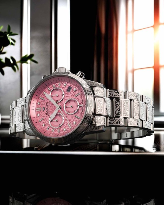 Stříbrné dámské hodinky Louis XVI s ocelovým páskem Palais Royale Woman With Diamond 6022 - Silver 38MM