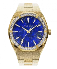 Men's gold Paul Rich watch with steel strap Frosted Star Dust Lapis Nebula - Gold 45MM