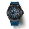 Czarny zegarek męski Nsquare ze skórzanym paskiem SnakeQueen Dazzling Blue 46MM Automatic