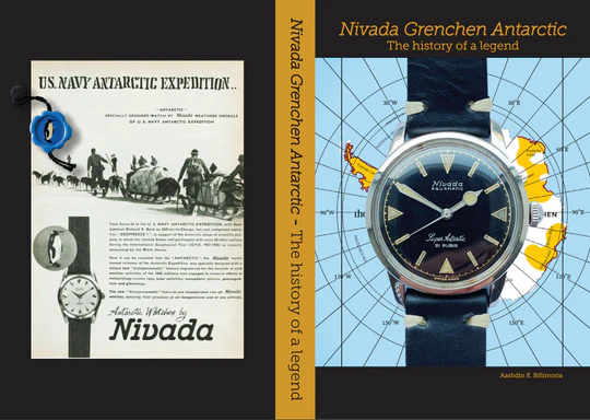 Men's silver Nivada Grenchen watch with rubber strap Super Antarctic 32025A01 38MM Automatic