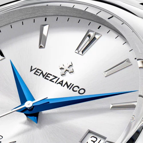 Strieborné pánske hodinky Venezianico s oceľovým pásikom Redentore 1221507C 40MM