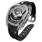 Ασημένιο ανδρικό ρολόι Tsar Bomba Watch με ατσάλινο λουράκι TB8213 - Silver / Black Automatic 44MM