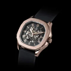 Relógio de homem Ralph Christian ouro com pulseira de borracha The Avalon - Rose Gold Automatic 42MM