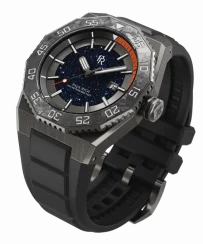 Stříbrné pánské hodinky Paul Rich s gumovým páskem Aquacarbon Pro Forged Grey - Aventurine 43MM