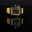 Schwarze Herrenuhr Tsar Bomba Watch mit Gummiband TB8204Q - Black / Yellow 43,5MM