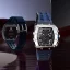 Ασημένιο ανδρικό ρολόι Tsar Bomba Watch με ατσάλινο λουράκι TB8204Q - Silver / Blue 43,5MM
