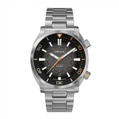 Stříbrné pánské hodinky Circula s ocelovým páskem SuperSport - Black 40MM Automatic