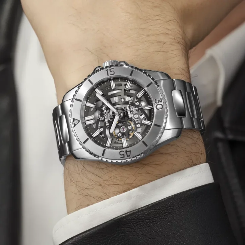 Men's Venezianico silver watch with steel strap Nereide Ultraleggero 3921503C 42MM Automatic