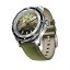 Men's silver Fathers Watch with leather strap Evolution Yellow 40MM Automatic