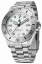 Męski srebrny zegarek NTH Watches ze stalowym paskiem Barracuda With Date - Polar White Automatic 40MM