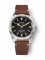 Zilverkleurig herenhorloge van Nivada Grenchen met leren band Super Antarctic 32024A 38MM Automatic