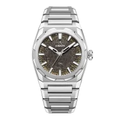 Men's silver Aisiondesign Watch with steel strap HANG Crafts - GOLD LEAF - HANMON KUROSOME 40MM Automatic