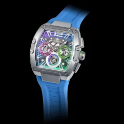 Men's silver Ralph Christian watch with a rubber band The Intrepid Sport - Northern Lights 42,5MM