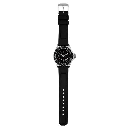 Men's silver Marathon Watches watch with rubber strap Large Diver's Quartz 41MM