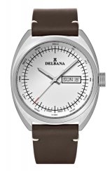 Orologio da uomo Delbana Watches in colore argento con cinturino in pelle Locarno Silver / White 41,5MM
