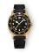 Goudkleurige herenhorloges van Nivada Grenchen met leren band Depthmaster Bronze 14123A16 Black Leather 39MM Automatic