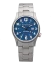 Relógio Momentum Watches prata para homens com pulseira de aço Wayfinder GMT Blue 40MM