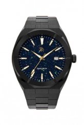 Čierne pánske hodinky Paul Rich s oceľovým pásikom Star Dust - Black Automatic 45MM