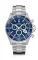 Zilverkleurig herenhorloge van Delma Watches met stalen riem band Santiago Chronograph Silver / Blue 43MM