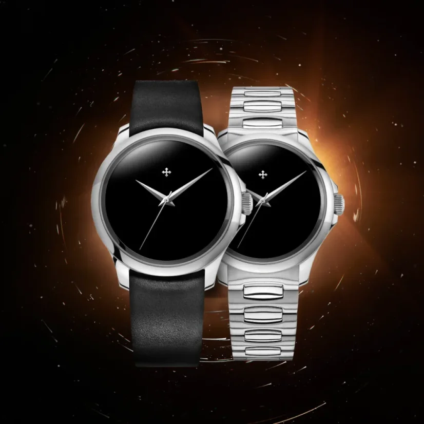 Stříbrné pánské hodinky Venezianico s ocelovým páskem Nereide Ultrablack 3921510 Canova Bracelet 42MM Automatic