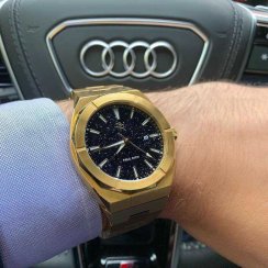 Χρυσό ρολόι ανδρών Paul Rich με ιμάντα από χάλυβα Star Dust - Gold Automatic 42MM