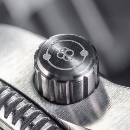Zilverkleurig herenhorloge van Davosa met stalen band Argonautic BG - Silver/Black 43MM Automatic