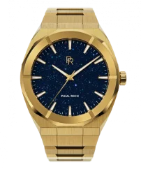 Men's gold Paul Rich watch with steel strap Cosmic - Gold 45MM