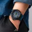 Orologio da uomo Nsquare in nero con cinturino in pelle SnakeQueen Dazzling Blue 46MM Automatic