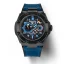 Czarny zegarek męski Nsquare ze skórzanym paskiem SnakeQueen Dazzling Blue 46MM Automatic