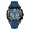 Orologio da uomo nero Ralph Christian con un braccialetto di gomma The Phantom Chrono - Nordic Blue 44MM