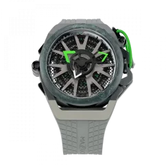 Men's Mazzucato black watch with rubber strap RIM Monza Black / Green - 48MM Automatic