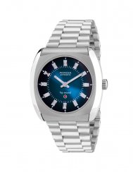 Męski srebrny zegarek Mondia ze stalowym paskiem History - Silver / Blue 38 MM Automatic