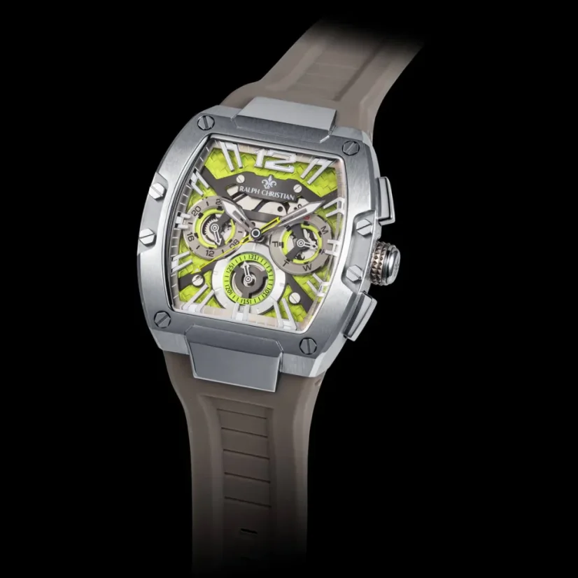 Stříbrné pánské hodinky Ralph Christian s gumovým páskem The Intrepid Sport - Electro Slate 42,5MM