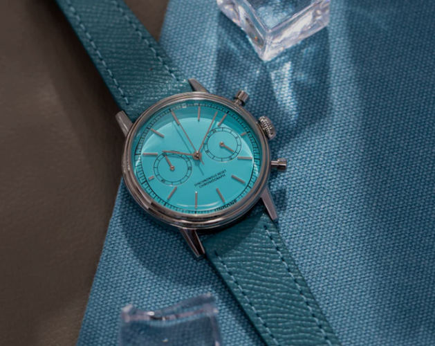 Strieborné pánske hodinky Undone Watches s koženým pásikom Urban Stellar Tiff Blue 40MM