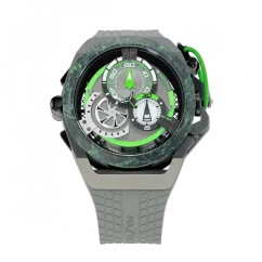 Men's Mazzucato black watch with rubber strap RIM Monza Black / Green - 48MM Automatic