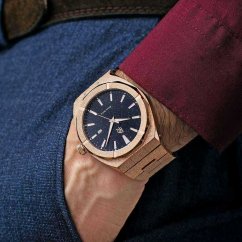 Paul Rich miesten vaaleanpunainen kultainen kello teräshihnalla Star Dust Frosted - Rose Gold Automatic 45MM