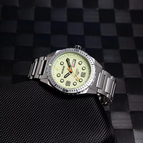 Strieborné pánske hodinky Audaz Watches s oceľovým pásikom Tri Hawk ADZ-4010-03 - Automatic 43MM