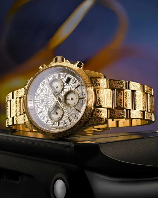 Women's gold Louis XVI watch with steel strap Palais Royale Woman With Diamond 6002 - Gold 38MM